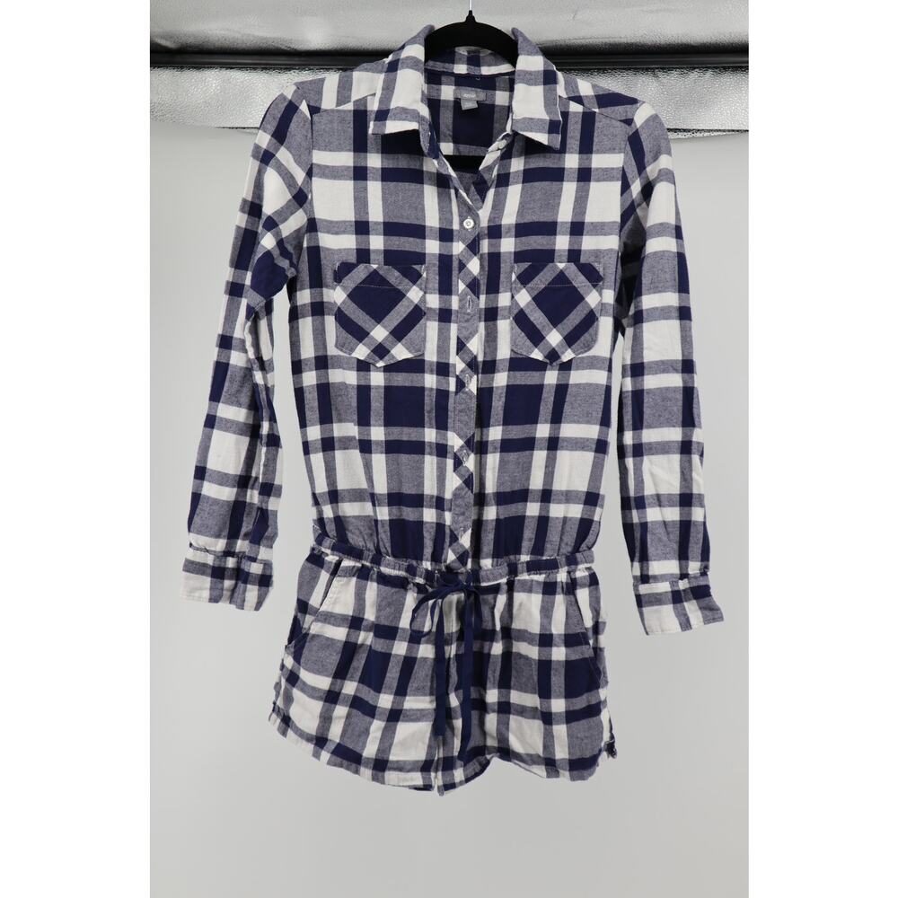 Aerie Plaid Long Sleeve Flannel Romper Size XS Women's